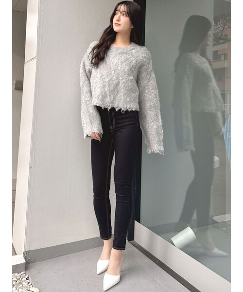 新品未使用タグ付き♡archi♡Jasper knit Body Suit♡ GYDA（ジェイダ）の「WEB限定！モヘアタッチシャギーショート