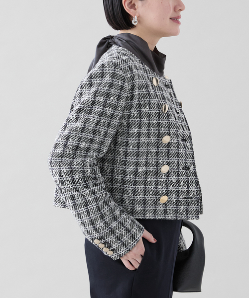 CINOH （チノ）Black Formal Tweed ジャケット BKJK-007（ノーカラージャケット）｜CINOH（チノ）