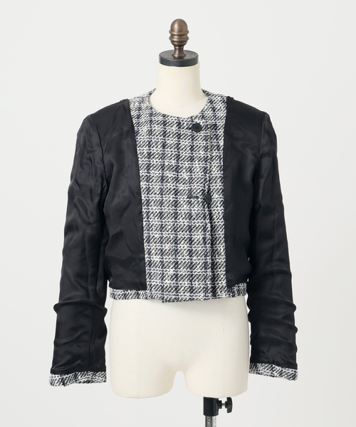 CINOH （チノ）Black Formal Tweed ジャケット BKJK-007（ノーカラージャケット）｜CINOH（チノ）