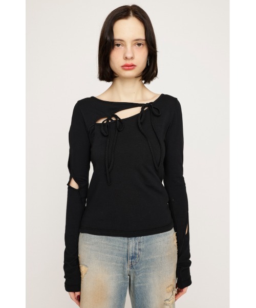 SLY CUT OUT RIBBON トップス SLY | CUT OUT RIBBON トップス (Tシャツ・カットソー(長袖