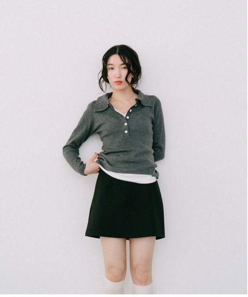 DRWCYS(ドロシーズ)の「フロントボタンレイヤードニット(ニット/セーター・レディース・ネイビー/グレー・FREE)」の10枚目の写真