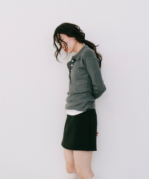 DRWCYS(ドロシーズ)の「フロントボタンレイヤードニット(ニット/セーター・レディース・ネイビー/グレー・FREE)」の11枚目の写真