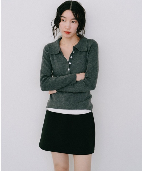 DRWCYS(ドロシーズ)の「フロントボタンレイヤードニット(ニット/セーター・レディース・ネイビー/グレー・FREE)」の12枚目の写真