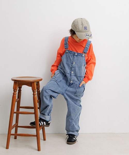 BAYFLOW（ベイフロー）の「[肩紐調節可能★]デニムサロペット(KIDS)（サロペット/オーバーオール・キッズ・インディゴブルー・150cm/130cm/110cm）」の9枚目の写真