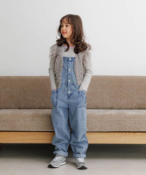 BAYFLOW（ベイフロー）の「[肩紐調節可能★]デニムサロペット(KIDS)（サロペット/オーバーオール・キッズ・インディゴブルー・150cm/130cm/110cm）」の16枚目の写真
