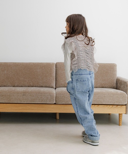 BAYFLOW（ベイフロー）の「[肩紐調節可能★]デニムサロペット(KIDS)（サロペット/オーバーオール・キッズ・インディゴブルー・150cm/130cm/110cm）」の18枚目の写真