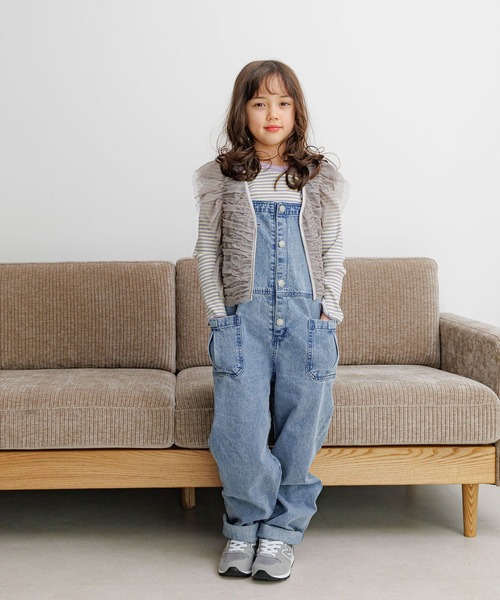 BAYFLOW（ベイフロー）の「[肩紐調節可能★]デニムサロペット(KIDS)（サロペット/オーバーオール・キッズ・インディゴブルー・150cm/130cm/110cm）」の19枚目の写真