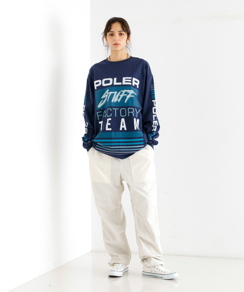 POLeR(ポーラー)の「【POLeR/ポーラー】TEAMS RELAX L/S/チームロゴ/リラックスTシャツ(Tシャツ/カットソー・メンズ・ネイビー/ホワイト・M/L)」の12枚目の写真