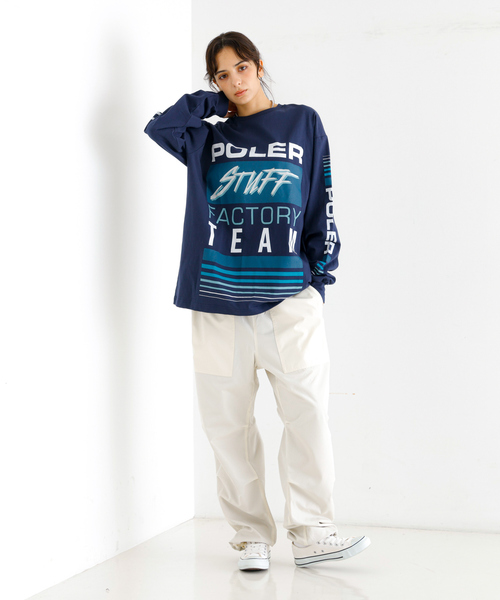 【POLeR/ポーラー】TEAMS RELAX LOGO/ロングスリーブ/チーム POLeR/ポーラー】TEAMS RELAX L/S/チームロゴ/リラックスTシャツ