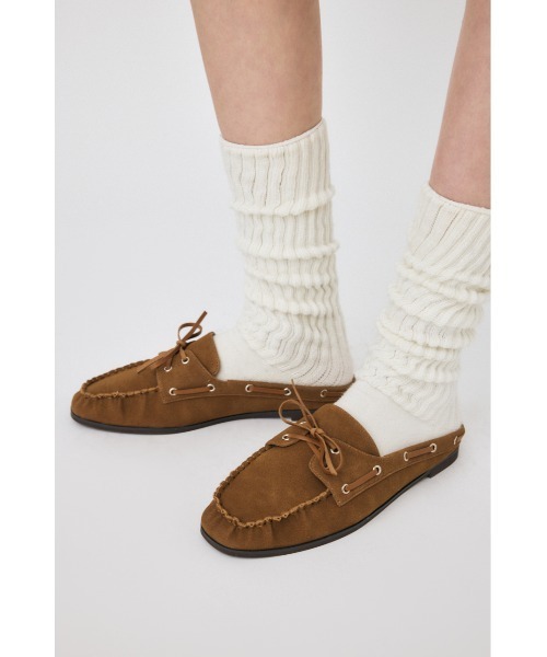 MOUSSY(マウジー)の「MOCCASIN スライド(モカシン/デッキシューズ・レディース・ブラック/キャメル・SMALL/MEDIUM/LARGE)」の12枚目の写真