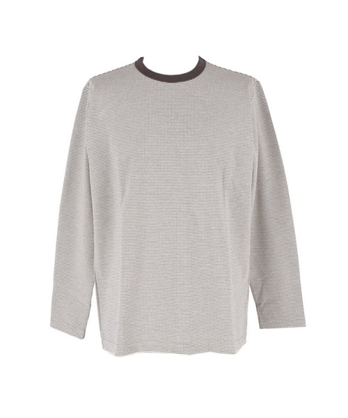 coca（coca）（コカ）の「ジャカードボーダーロングTシャツ（Tシャツ/カットソー・メンズ・グレイッシュベージュ/チャコール・XL/L/M）」の17枚目の写真