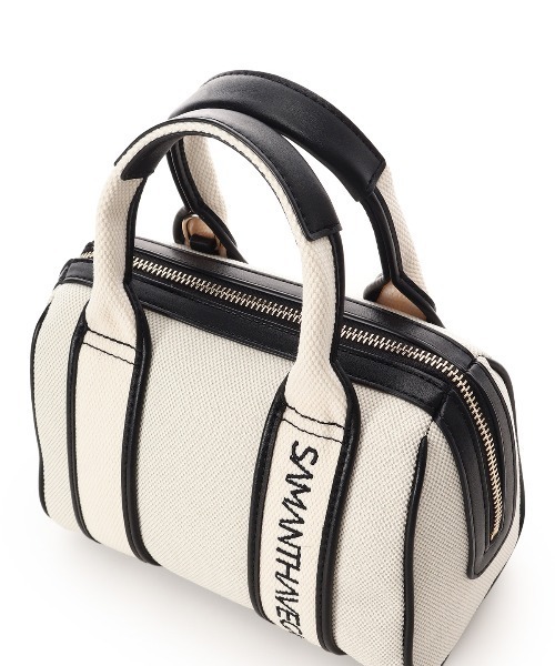 SAMANTHAVEGA(サマンサベガ)の「ロゴテープミニボストンバッグ(ボストンバッグ・レディース・ライトブルー/オフホワイト/ブラック/ピンク・FREE)」の6枚目の写真