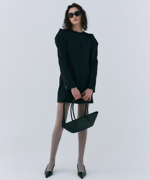 セール】POWER SHOULDER HANDSOME DRESS/パワーショルダーハンサム