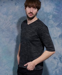 HIDEAWAYS NICOLE | メランジスムース５分袖Tシャツ(Tシャツ/カットソー)