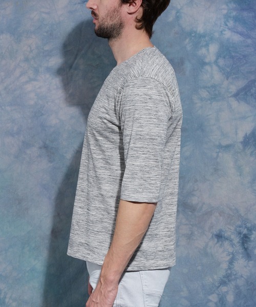 HIDEAWAYS NICOLE（ハイダウェイニコル）の「メランジスムース５分袖Tシャツ（Tシャツ/カットソー・メンズ・トップグレー/サックスブルー/ネイビー/ブラック・MEDIUM/LARGE/X-LARGE）」の10枚目の写真