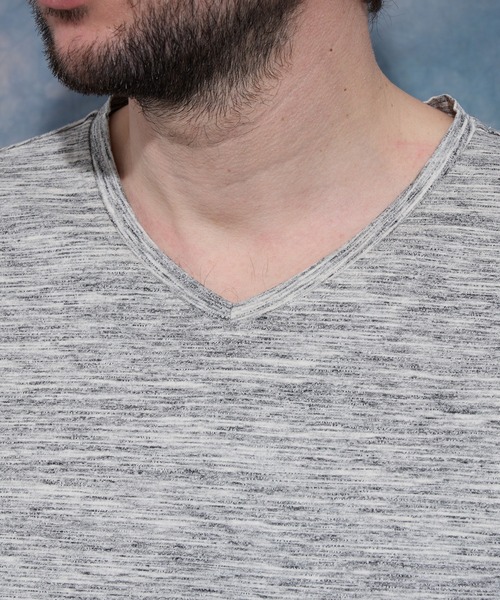 HIDEAWAYS NICOLE（ハイダウェイニコル）の「メランジスムース５分袖Tシャツ（Tシャツ/カットソー・メンズ・トップグレー/サックスブルー/ネイビー/ブラック・MEDIUM/LARGE/X-LARGE）」の12枚目の写真