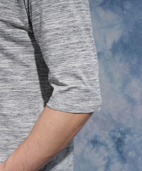 HIDEAWAYS NICOLE（ハイダウェイニコル）の「メランジスムース５分袖Tシャツ（Tシャツ/カットソー・メンズ・トップグレー/サックスブルー/ネイビー/ブラック・MEDIUM/LARGE/X-LARGE）」の13枚目の写真