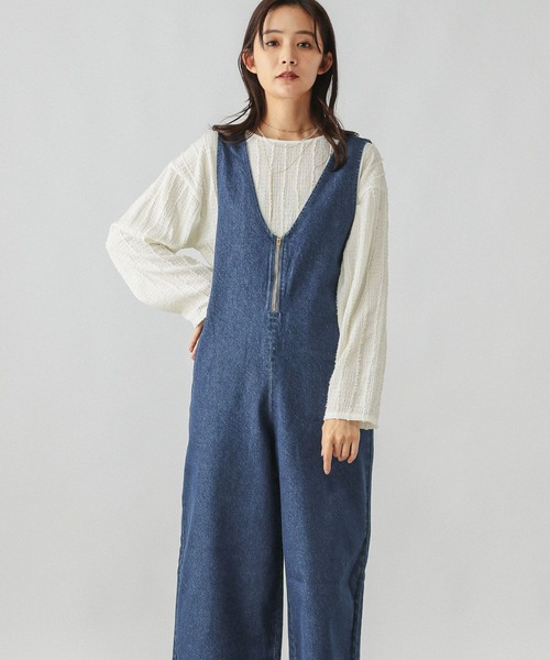 GLOBAL WORK（グローバルワーク）の「GOODデニムサロペット/243802（サロペット/オーバーオール・レディース・ブルー/ネイビー・MEDIUM/LARGE）」の8枚目の写真