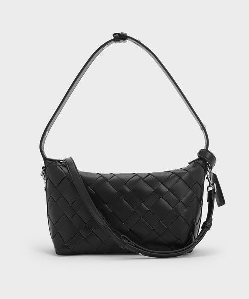 チャールズアンドキース　Ivette イヴェット ウーブンショルダーバッグ Ivette イヴェット ウーブンショルダーバッグ - チョコレート