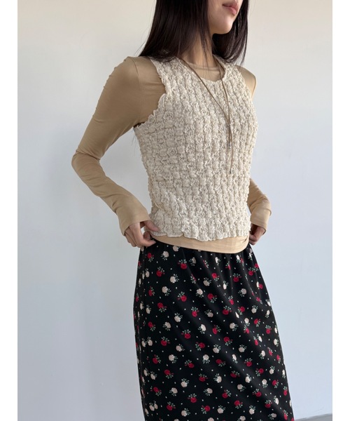 Didot.showroom（ディドット ショールーム）の「【DIDOT.】リンクルノースリーブブラウス（タンクトップ・レディース・アイボリー/ブラック/スカイブルー/ベージュ・FREE）」の19枚目の写真