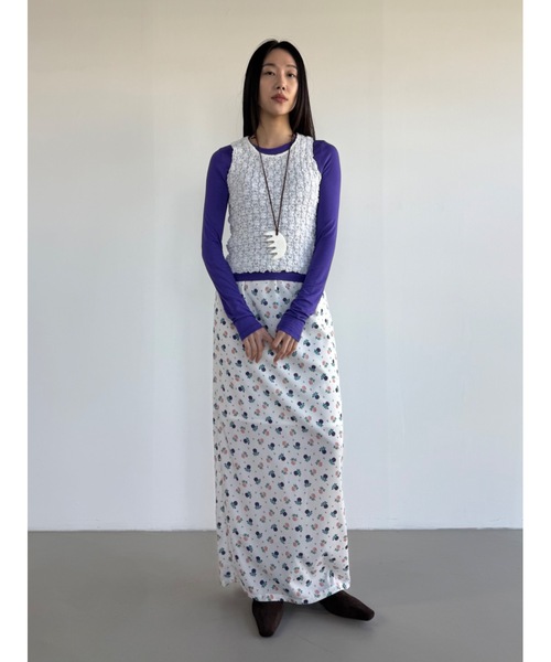 Didot.showroom（ディドット ショールーム）の「【DIDOT.】リンクルノースリーブブラウス（タンクトップ・レディース・アイボリー/ブラック/スカイブルー/ベージュ・FREE）」の9枚目の写真