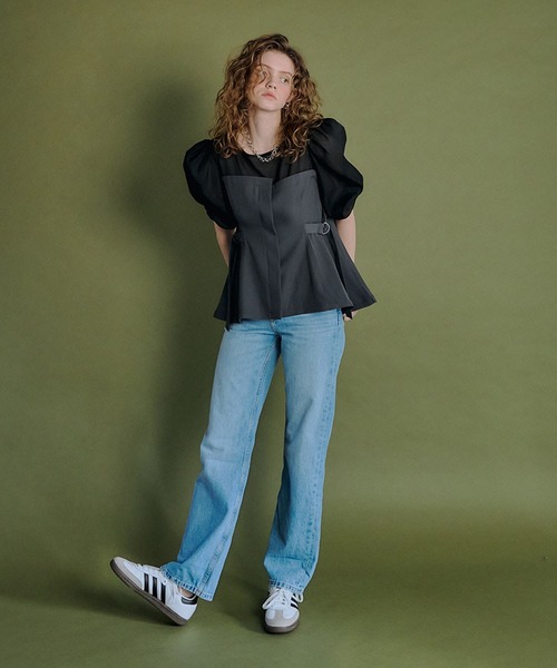 【et.UNiVER】separated pants combination et.UNiVER パンツドレス Big collar setup : ZOZOTOWN Yahoo!店