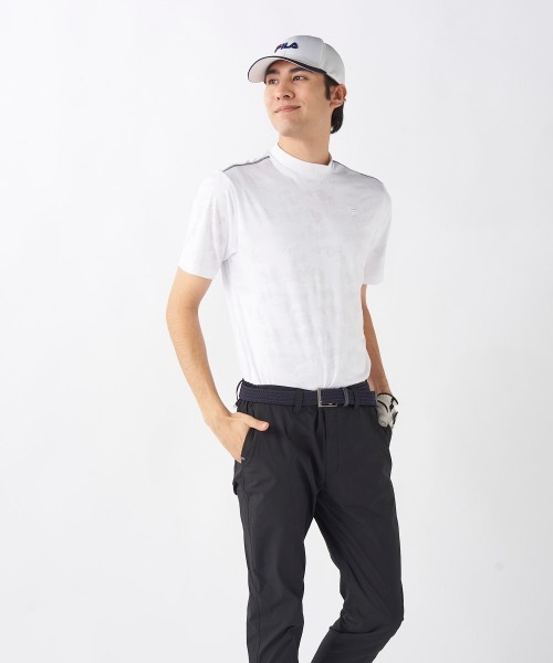 FILA GOLF(フィラゴルフ )の「【FILA GOLF/フィラゴルフ】モックネック半袖シャツ ゴルフ(Tシャツ/カットソー・メンズ・ネイビー/ホワイト・LARGE/XX-LARGE/X-LARGE/MEDIUM)」の5枚目の写真