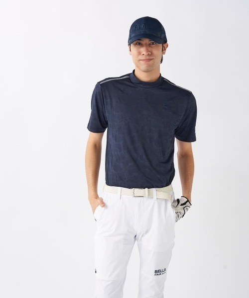 FILA GOLF(フィラゴルフ )の「【FILA GOLF/フィラゴルフ】モックネック半袖シャツ ゴルフ(Tシャツ/カットソー・メンズ・ネイビー/ホワイト・LARGE/XX-LARGE/X-LARGE/MEDIUM)」の18枚目の写真