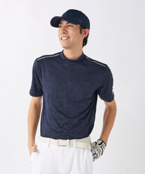 FILA GOLF(フィラゴルフ )の「【FILA GOLF/フィラゴルフ】モックネック半袖シャツ ゴルフ(Tシャツ/カットソー・メンズ・ネイビー/ホワイト・LARGE/XX-LARGE/X-LARGE/MEDIUM)」の15枚目の写真