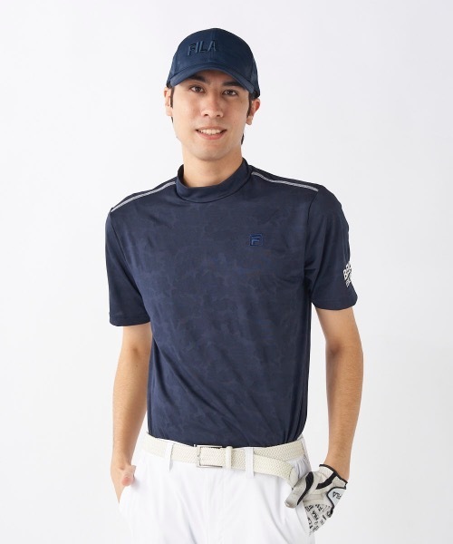 FILA GOLF(フィラゴルフ )の「【FILA GOLF/フィラゴルフ】モックネック半袖シャツ ゴルフ(Tシャツ/カットソー・メンズ・ネイビー/ホワイト・LARGE/XX-LARGE/X-LARGE/MEDIUM)」の16枚目の写真
