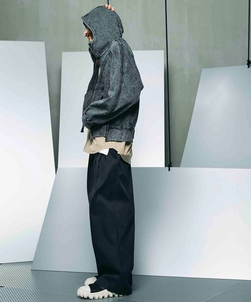 MAISON SPECIAL(メゾンスペシャル)の「《UNISEX》120/2/2 Suvin Cotton Gabardine Prime-Wide Two Tuck Pants/スヴィンコットンギャバジンプライムワイドツータックパンツ【MAISON SPECIAL/メゾンスペシャル】(その他パンツ・メンズ・ブラック/チャコールグレー/ブルー/ダークブルー・0/1/2)」の6枚目の写真