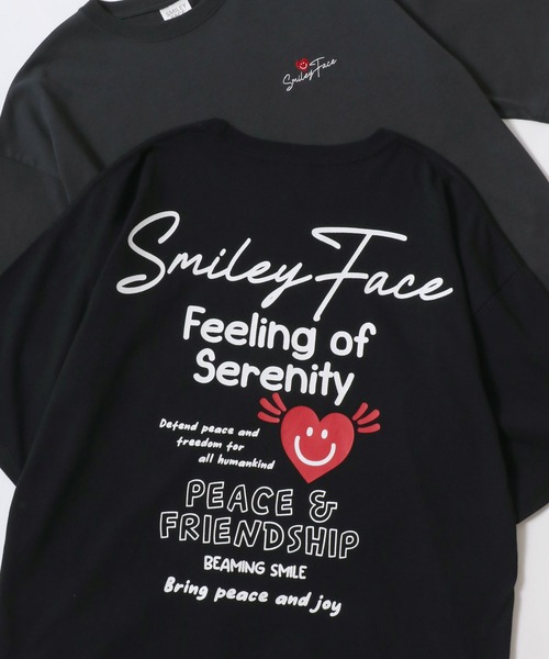 SMILEY FACE(スマイリーフェイス)の「SMILEY FACE/スマイリーフェイス 吸水速乾/UVカット オーバーサイズ バックプリント ロゴ ワンポイント刺繍 半袖Tシャツ/レディース メンズ(Tシャツ/カットソー・レディース・ブルー系その他/ネイビー/ホワイト系その他/ホワイト/ブラック系その他4/ホワイト系その他3/ブラック系その他5/ブラック系その他3/ホワイト系その他2/ブラック系その他/ブラック系その他2/ブラック・M/LL/L)」の7枚目の写真