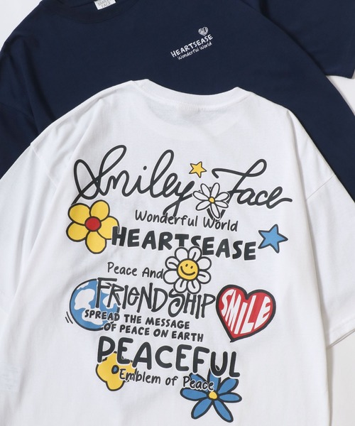 SMILEY FACE(スマイリーフェイス)の「SMILEY FACE/スマイリーフェイス 吸水速乾/UVカット オーバーサイズ バックプリント ロゴ ワンポイント刺繍 半袖Tシャツ/レディース メンズ(Tシャツ/カットソー・レディース・ブルー系その他/ネイビー/ホワイト系その他/ホワイト/ブラック系その他4/ホワイト系その他3/ブラック系その他5/ブラック系その他3/ホワイト系その他2/ブラック系その他/ブラック系その他2/ブラック・M/LL/L)」の4枚目の写真