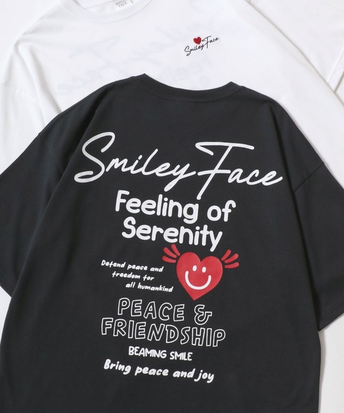 SMILEY FACE(スマイリーフェイス)の「SMILEY FACE/スマイリーフェイス 吸水速乾/UVカット オーバーサイズ バックプリント ロゴ ワンポイント刺繍 半袖Tシャツ/レディース メンズ(Tシャツ/カットソー・レディース・ブルー系その他/ネイビー/ホワイト系その他/ホワイト/ブラック系その他4/ホワイト系その他3/ブラック系その他5/ブラック系その他3/ホワイト系その他2/ブラック系その他/ブラック系その他2/ブラック・M/LL/L)」の8枚目の写真