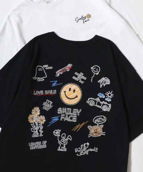 SMILEY FACE(スマイリーフェイス)の「SMILEY FACE/スマイリーフェイス 吸水速乾/UVカット オーバーサイズ バックプリント ロゴ ワンポイント刺繍 半袖Tシャツ/レディース メンズ(Tシャツ/カットソー・レディース・ブルー系その他/ネイビー/ホワイト系その他/ホワイト/ブラック系その他4/ホワイト系その他3/ブラック系その他5/ブラック系その他3/ホワイト系その他2/ブラック系その他/ブラック系その他2/ブラック・M/LL/L)」の10枚目の写真