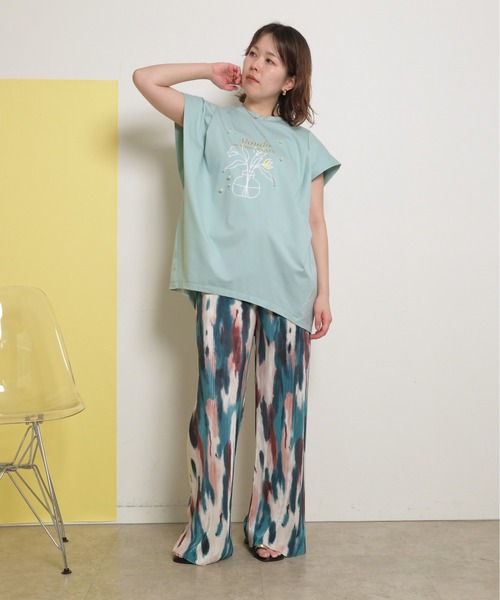 palm RICHE(ポームリシュ)の「【セルフカット可能】柄プリーツ イージーパンツ アソート総柄展開(その他パンツ・レディース・ブラック/サックスブルー/ブルー/グリーン・M)」の17枚目の写真