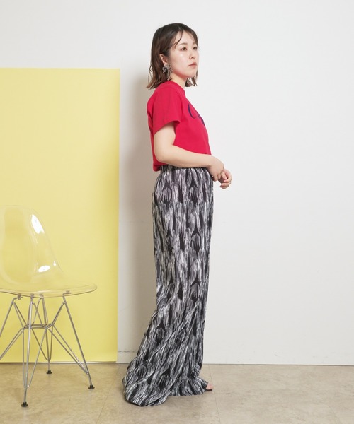 palm RICHE(ポームリシュ)の「【セルフカット可能】柄プリーツ イージーパンツ アソート総柄展開(その他パンツ・レディース・ブラック/サックスブルー/ブルー/グリーン・M)」の7枚目の写真