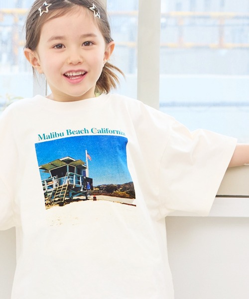 Life Support Products（ライフサポートプロダクツ）の「【COTTON from U.S.A】ビッグシルエットフォトプリントTシャツ（Tシャツ/カットソー・キッズ・ホワイト系1/ホワイト系2/ホワイト系3/ブラック系2/ホワイト系4/ブラック系1/ブラック系3/ブラック系4・150/110/80/90/95/100/120/130/140）」の2枚目の写真