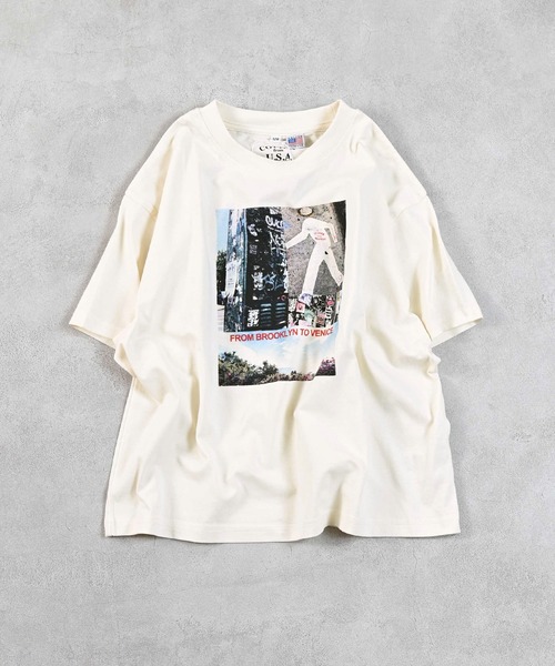 Life Support Products（ライフサポートプロダクツ）の「【COTTON from U.S.A】ビッグシルエットフォトプリントTシャツ（Tシャツ/カットソー・キッズ・ホワイト系1/ホワイト系2/ホワイト系3/ブラック系2/ホワイト系4/ブラック系1/ブラック系3/ブラック系4・150/110/80/90/95/100/120/130/140）」の3枚目の写真