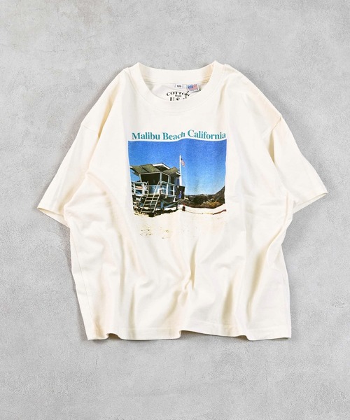 セール】【COTTON from U.S.A】ビッグシルエットフォトプリントT