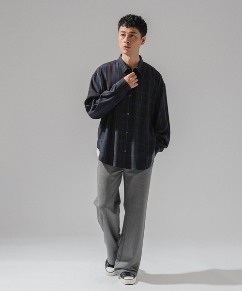 【新品】EDIFICE E. ウォッシャブル キュプラ シアー チェックシャツ EDIFICE（エディフィス）の「E. ウォッシャブル キュプラ シアー