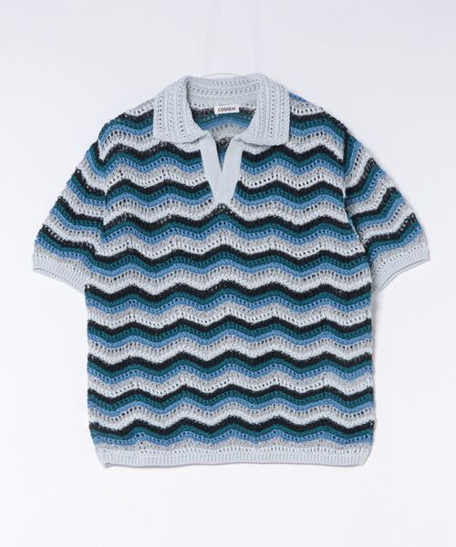 Coohem(コーヘン)の「【COOHEM(コーヘン)】ZIGZAG SUKASHI KNIT PULLOVER【WEB・一部店舗限定】【一部別注カラー】/洗える(ポロシャツ・レディース・ゴールド/ブラック/ブルー系その他5・FREE)」の1枚目の写真