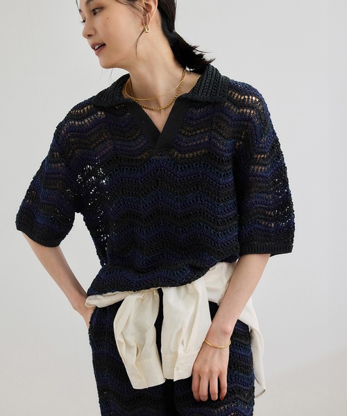 未使用　別注 COOHEM コーヘン　アーガイル　サマーニット　ギマコットン Coohem COOHEM (コーヘン) 13-252-012 SUMMER ARGYLE KNIT VEST