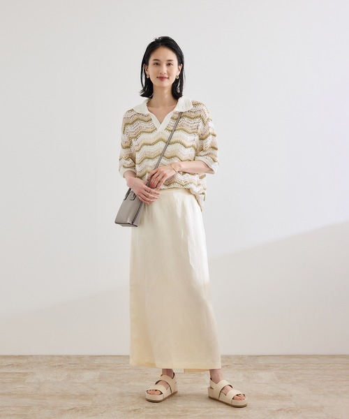COOHEM（コーヘン）】ZIGZAG SUKASHI KNIT PULLOVER【WEB・一部店舗