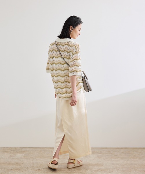 Coohem(コーヘン)の「【COOHEM(コーヘン)】ZIGZAG SUKASHI KNIT PULLOVER【WEB・一部店舗限定】【一部別注カラー】/洗える(ポロシャツ・レディース・ゴールド/ブラック/ブルー系その他5・FREE)」の5枚目の写真