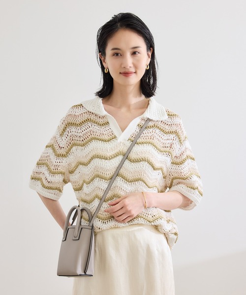 COOHEM / コーヘン ZIGZAG SUKASHI KNIT PULLOVER 13-252-020