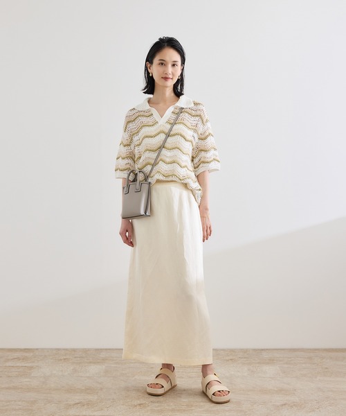 Coohem(コーヘン)の「【COOHEM(コーヘン)】ZIGZAG SUKASHI KNIT PULLOVER【WEB・一部店舗限定】【一部別注カラー】/洗える(ポロシャツ・レディース・ゴールド/ブラック/ブルー系その他5・FREE)」の9枚目の写真