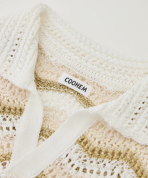 COOHEM（コーヘン）】ZIGZAG SUKASHI KNIT PULLOVER【WEB・一部