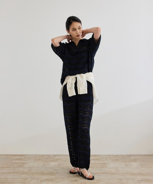 Coohem(コーヘン)の「【COOHEM(コーヘン)】ZIGZAG SUKASHI KNIT PULLOVER【WEB・一部店舗限定】【一部別注カラー】/洗える(ポロシャツ・レディース・ゴールド/ブラック/ブルー系その他5・FREE)」の21枚目の写真