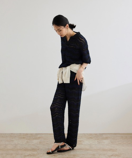 Coohem(コーヘン)の「【COOHEM(コーヘン)】ZIGZAG SUKASHI KNIT PULLOVER【WEB・一部店舗限定】【一部別注カラー】/洗える(ポロシャツ・レディース・ゴールド/ブラック/ブルー系その他5・FREE)」の22枚目の写真